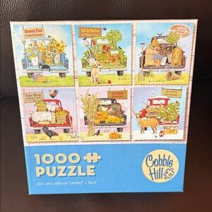 Cobble Hill Farmers Market Trucks 1000 Piece Puzzle. 1000 pieces.  Excellent con
